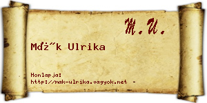 Mák Ulrika névjegykártya